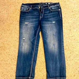 Miss Mee jeans. Mid rise easy crop. Size 34. Excellent condition.
